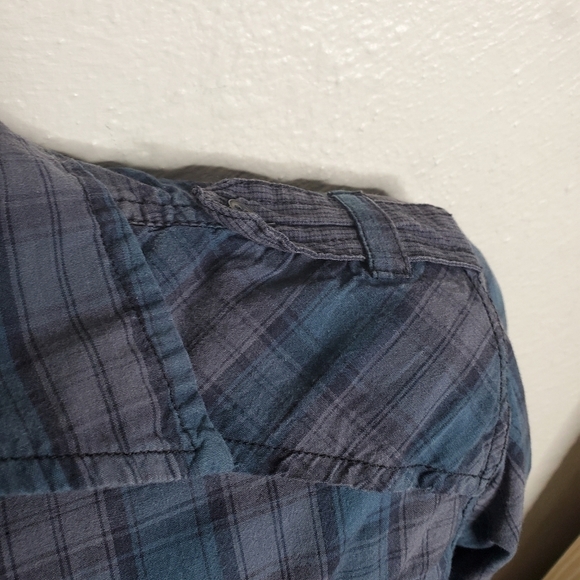 Point Zero Shirt Button Down Long Sleeve Plaid Burst Pockets - Picture 5 of 13